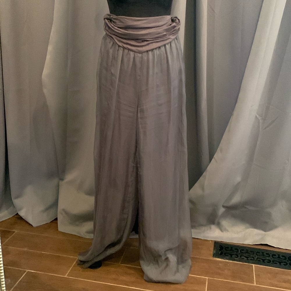 Sexy gray pants with a gray sheer overlay. Elastic waist.By CARAPACE.MEDIUM